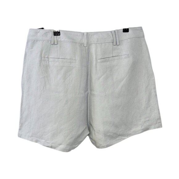 PAIGE Womens Devanne Short, High Waist, Trouser, Linen Blend, Dove Grey, Size 12 - Picture 6 of 9
